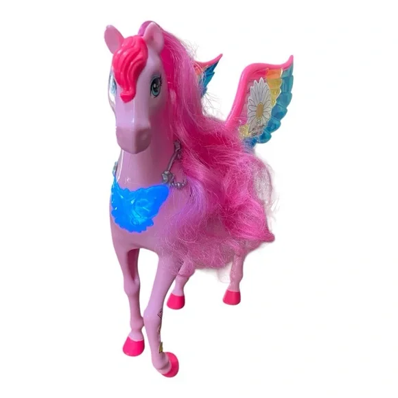 Barbie Doll Toy, Pegasus Pink Winged Horse Toy Inspired A Touch of Magic TV Show - Picture 3 of 11
